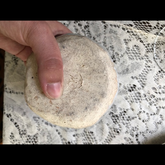 Light and dark blue pottery jar bowl vase votive - Picture 4 of 4